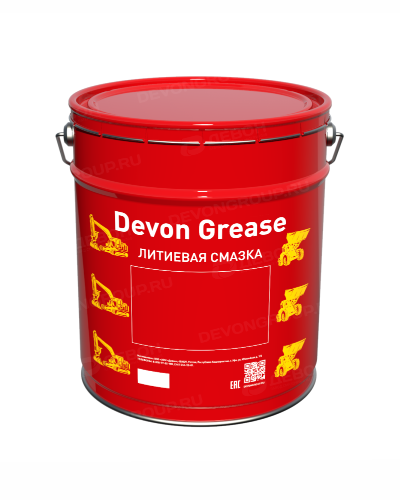 Смазка комплексная литиевая высокотемпературная Devon Thermal Grease EP 2 (16 кг.) — оптом