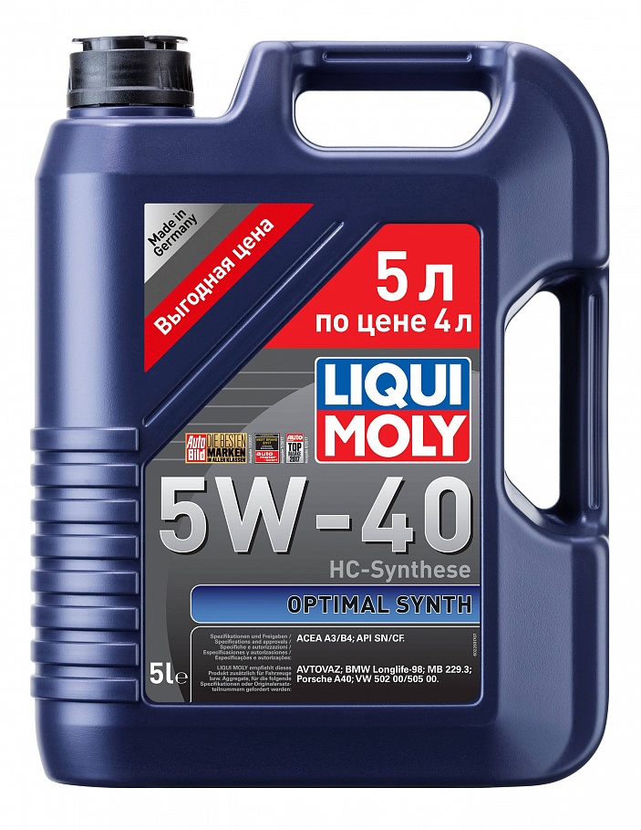 Масло моторное Liqui Moly Optimal Synth 5/40 API SN/CF (5 л.) — оптом