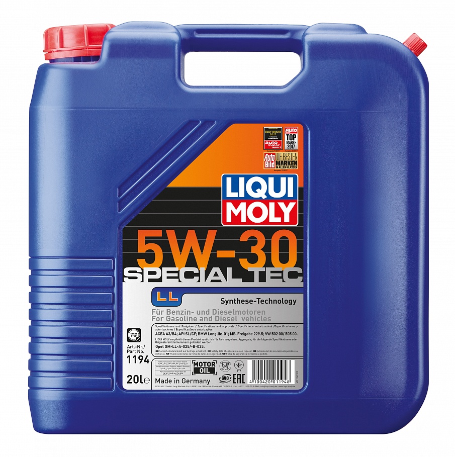 Масло моторное Liqui Moly Special Tec LL 5/30 API SL/CF (20 л.) — оптом