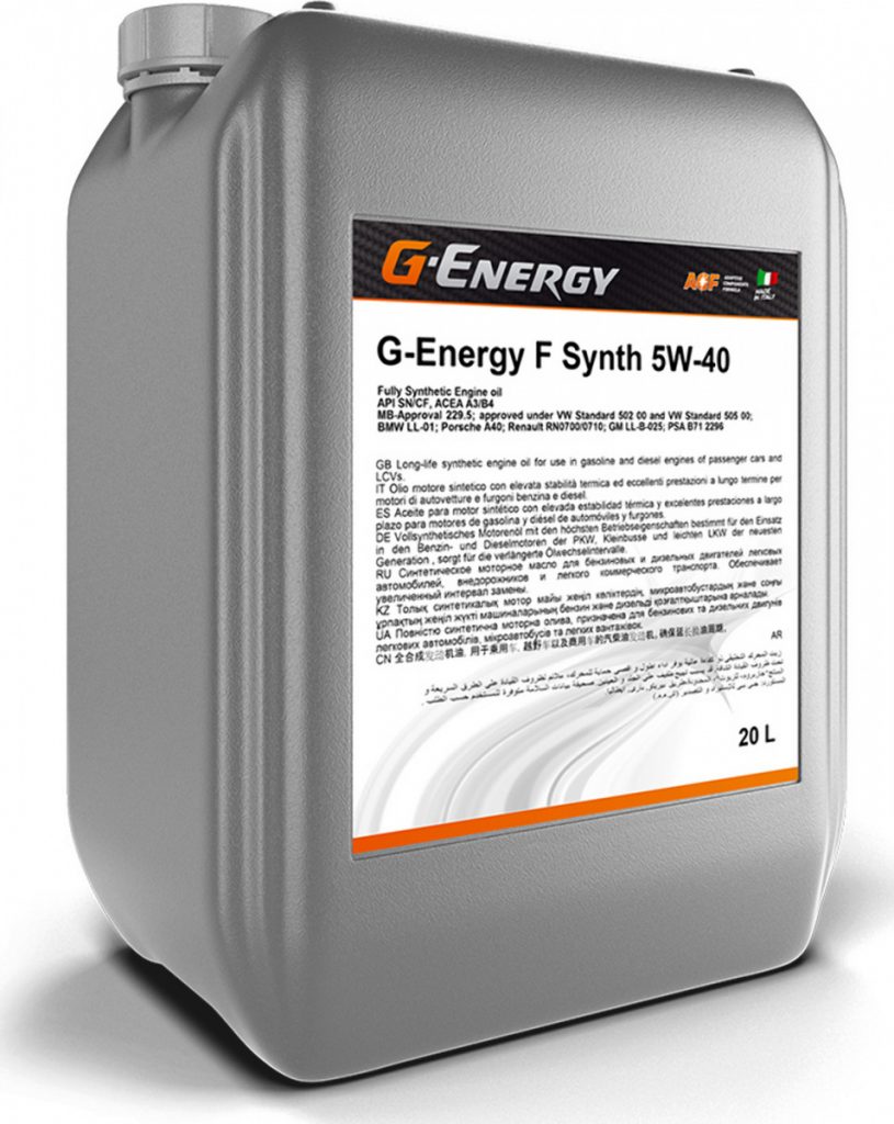 Масло моторное Gazpromneft G-Energy F Synth 5/40 API SN/CF (40,64 кг, 50 л.) — оптом