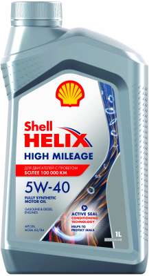 Масло моторное Shell Helix High Mileage 5/40 API SN ACEA A3/B4 (1 л.) — оптом