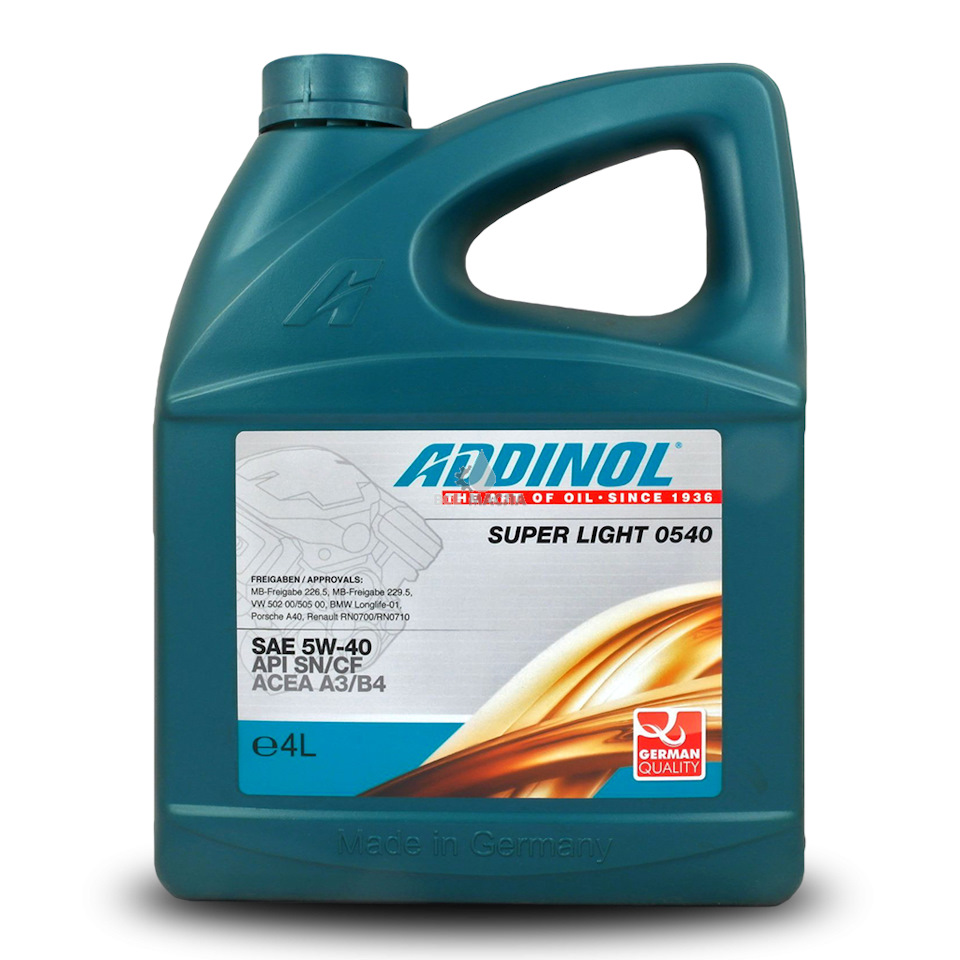 Масло моторное Addinol Super Light 5/40 API SN/CF (4 л.) — оптом