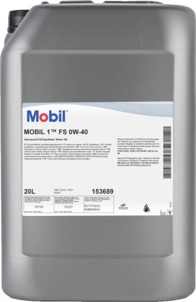 Масло моторное Mobil 1 FS 0/40 API SN/CF (20 л.) — оптом