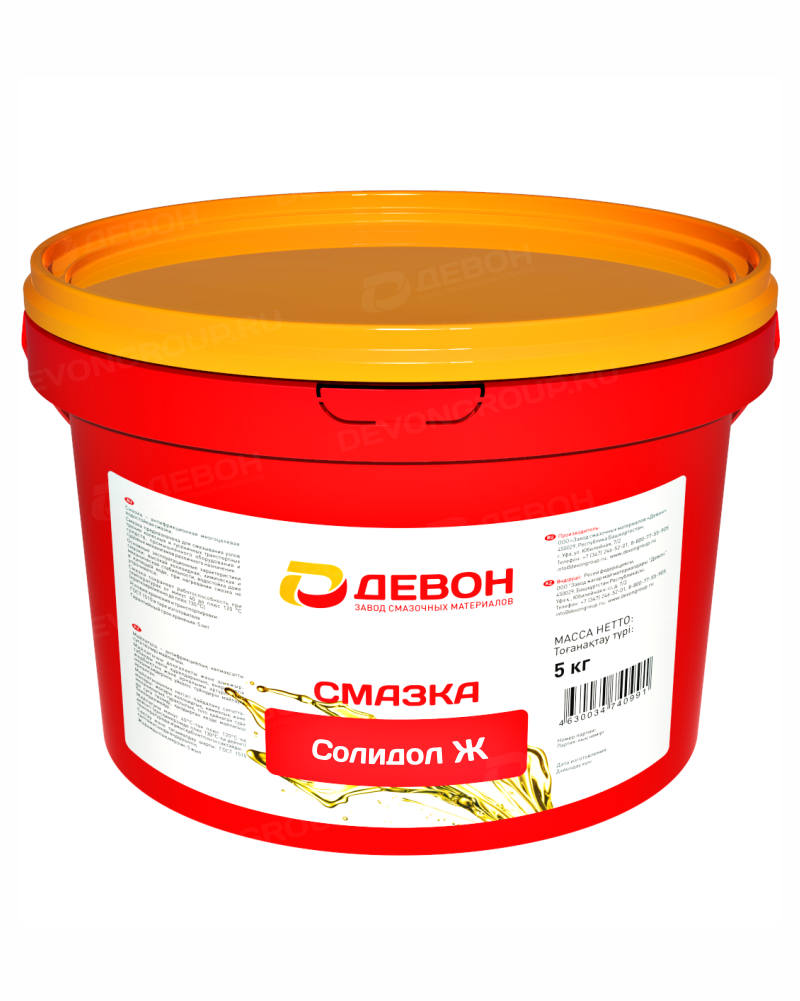 Смазка антифрикционная кальциевая Devon Солидол Ж (9,5 кг.) — оптом
